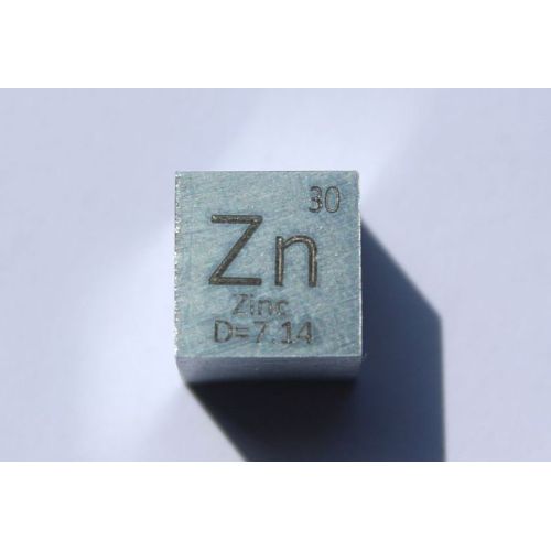 Zink metall kub Zn 10x10mm polerad 99,99% renhet kub