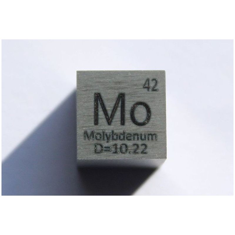 Molybden Mo metall kub 10x10mm polerad 99,95% renhet kub
